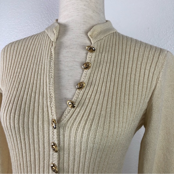 St. John Knits Vintage Cream Sweater Dress - Picture 5 of 14